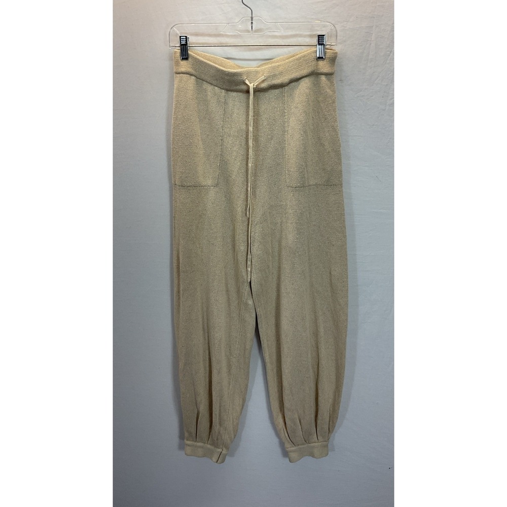 Free People FP Beach Oatmeal Beige 100% Cotton Knit Taper Leg Lounge Pants‎ Sz S